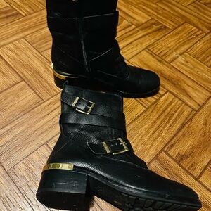 Vince Camuto Black Leather Ankle Boots